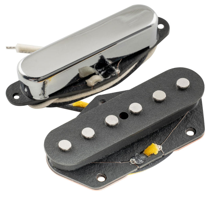 musiclily pro tl 50s alnico 5 single coil neck bridge pickups set for tele style electric guitar mx3245mx3246p