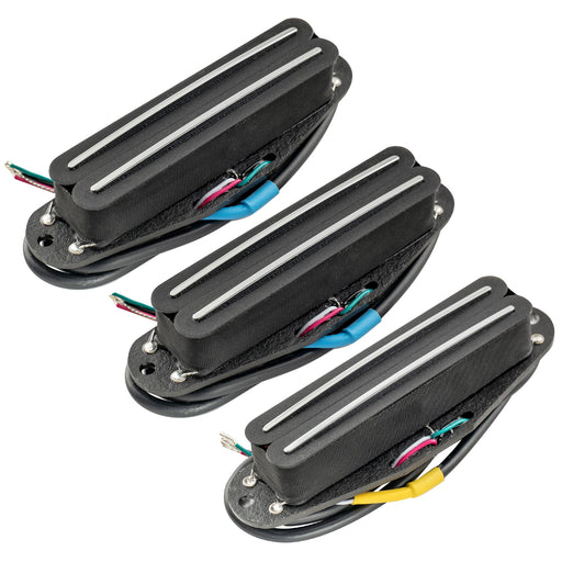 musiclily pro st dpha alnico 5 rail blade single coil sized humbucker super distortion neck middle bridge pickups set for strat style electric guitar mx3248 2mx3249p