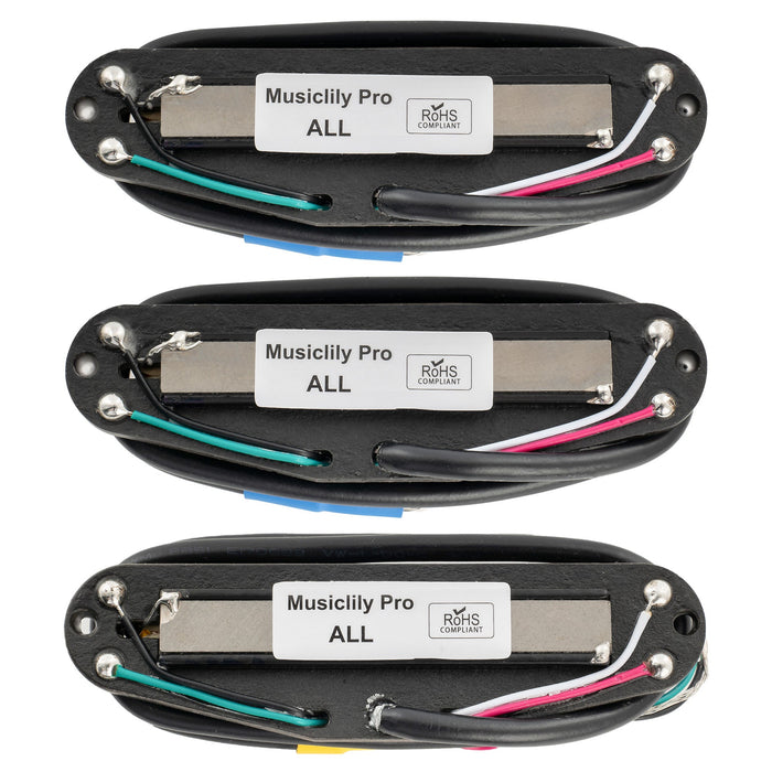 musiclily pro st dpha alnico 5 rail blade single coil sized humbucker super distortion neck middle bridge pickups set for strat style electric guitar mx3248 2mx3249p, Zebra