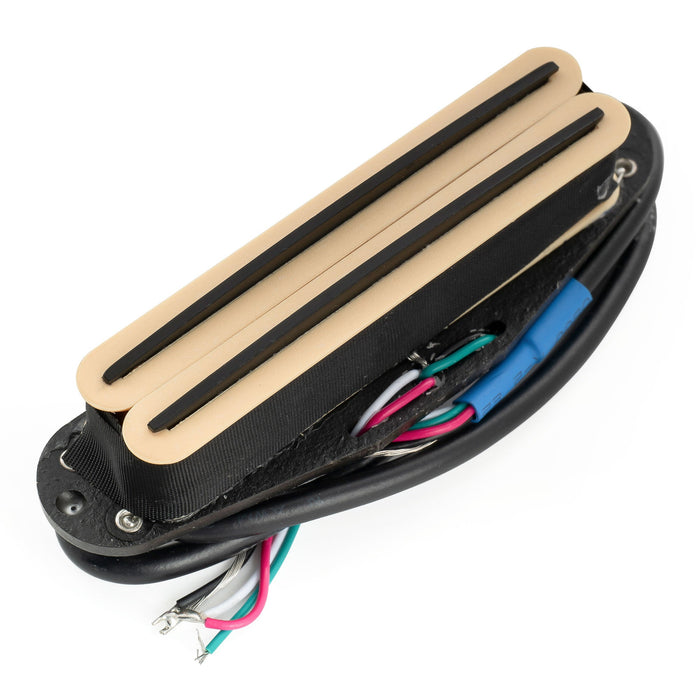 musiclily pro st dpma alnico 5 rail blade single coil sized humbucker pickup 9 2k for strat style electric guitar mx3248p cream