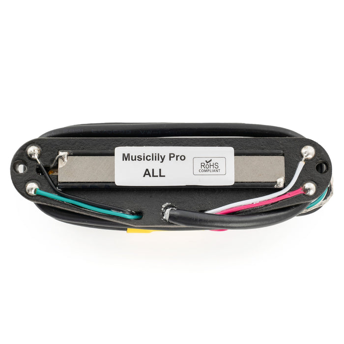 musiclily pro st dpha alnico 5 rail blade single coil sized humbucker pickup 13 2k super distortion for strat style electric guitar mx3249p, white