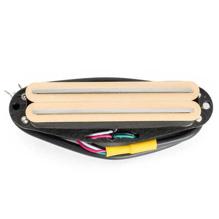 musiclily pro st dpha alnico 5 rail blade single coil sized humbucker pickup 13 2k super distortion for strat style electric guitar mx3249p cream