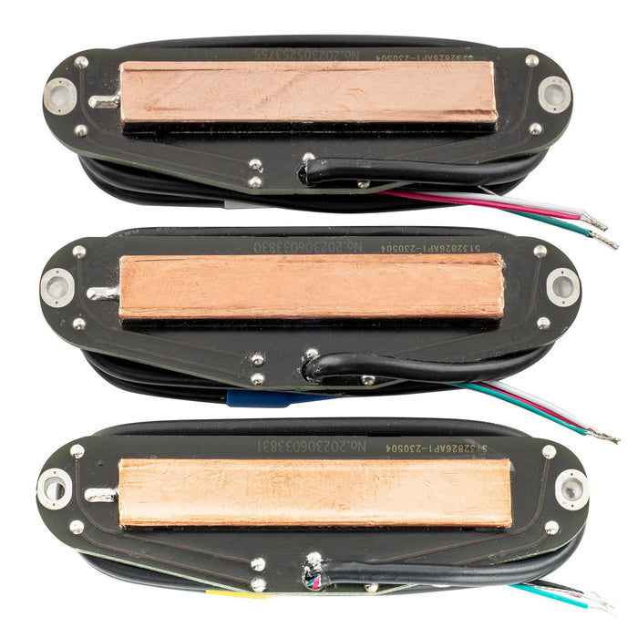 Part of musiclily pro st dpmc ceramic rail blade single coil sized humbucker super distortion neck middle bridge pickups set for strat style electric guitar mx3250bkmx3251bkmx3252bk