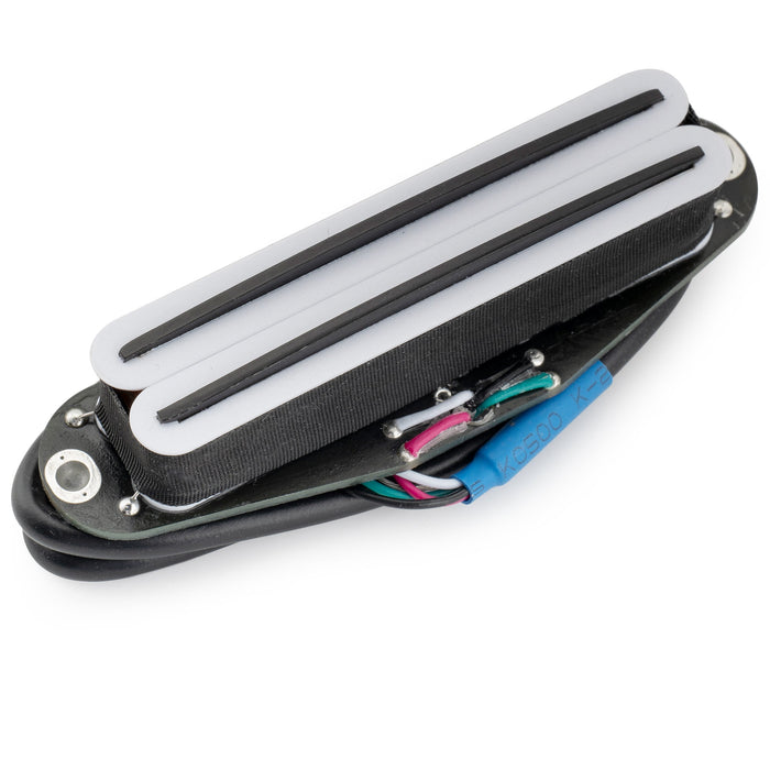 musiclily pro st dpmc ceramic rail blade single coil sized humbucker pickup 9 2k for strat style electric guitar mx3251p, white