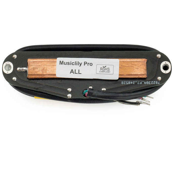 musiclily pro st dphc ceramic rail blade single coil sized humbucker pickup 13 2k super distortion for strat style electric guitar mx3252p, white