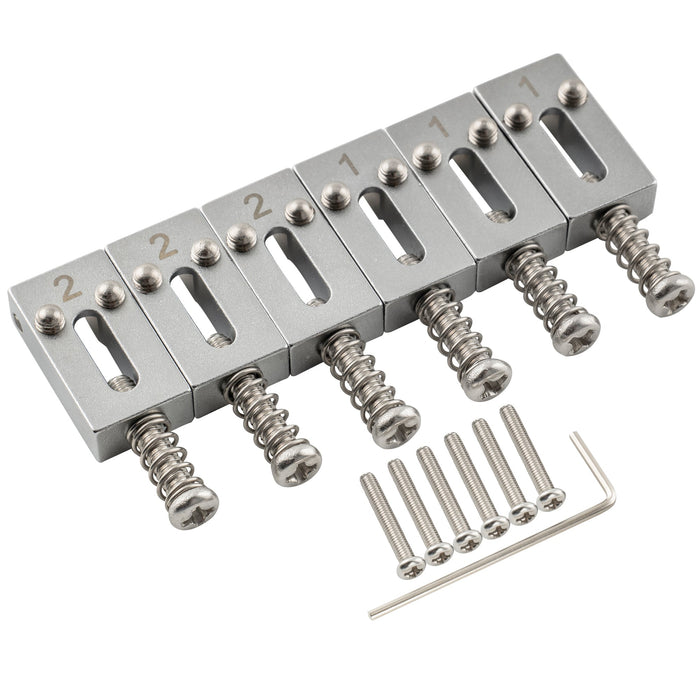 musiclily ultra 10 5mm full solid brass modern style roller saddles for strat tele style electric guitar bridge mx3255 3mx3256 3p, nickel