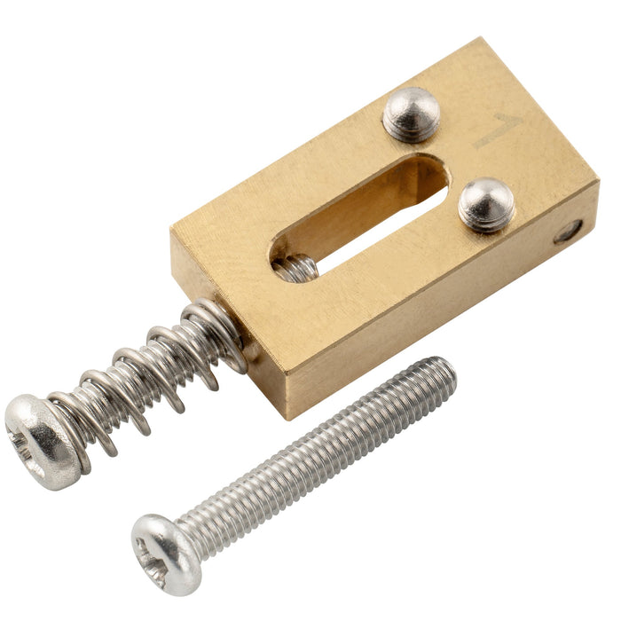 Musiclily Ultra 10,5 mm Full Solid Brass Modern Style Roller Saddles per ponte di chitarra elettrica Strat Tele Style, set di 6