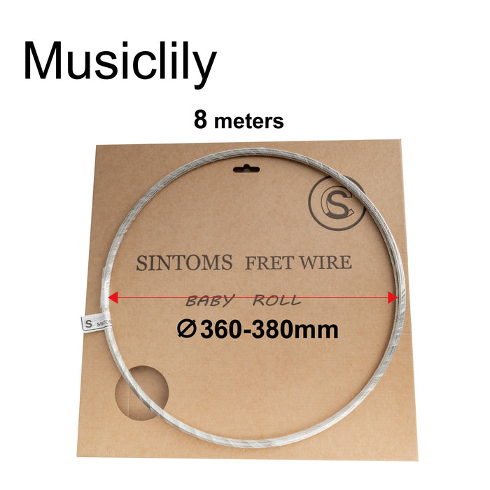 Size of sintoms baby roll 215114 standard series nickel silver extra hard 2 2mm small fret wire for classic acoustic guitar 8m rolls mx3260