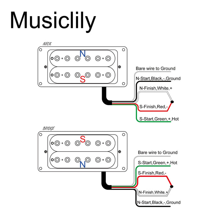 Size of artec hbb xbb ceramic uncovered adjustable hexagonal poles humbucker electric guitar neck bridge pickups set mx3267bkmx3268bk