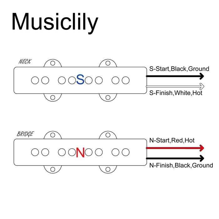 Size of artec joa4 alnico 5 vintage tone single coil pickup 4 string jazz bass neck bridge pickups set mx3274bkmx3275bk