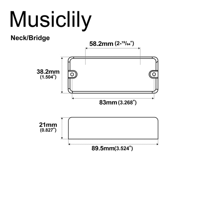 Dimensions of artec mdc4 ceramic soapbar style bass pickup neck bridge pickups set 12 4k for 4 string bass mx3278bkmx3279bk