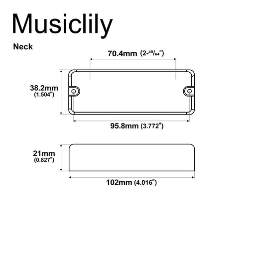 Dimensions of artec mdc5 ceramic soapbar style bass pickup neck pickup 14 4k for 5 string bass mx3280bk