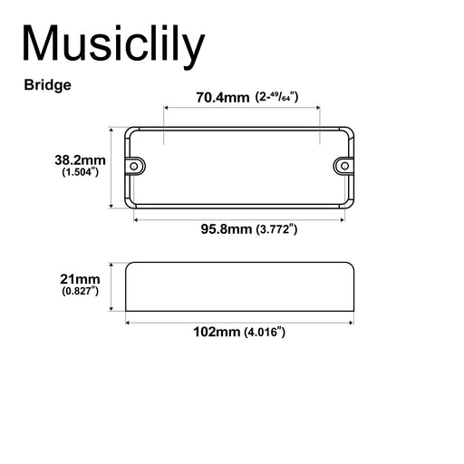 Dimensions of artec mdc5 ceramic soapbar style bass pickup bridge pickup 14 4k for 5 string bass mx3281bk