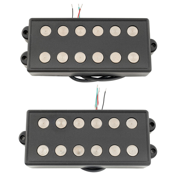 detail of artec mmc6 ceramic soapbar style bass pickup neck bridge pickups set 14 6k for 6 string musicman style bass mx3288bkmx3289bk