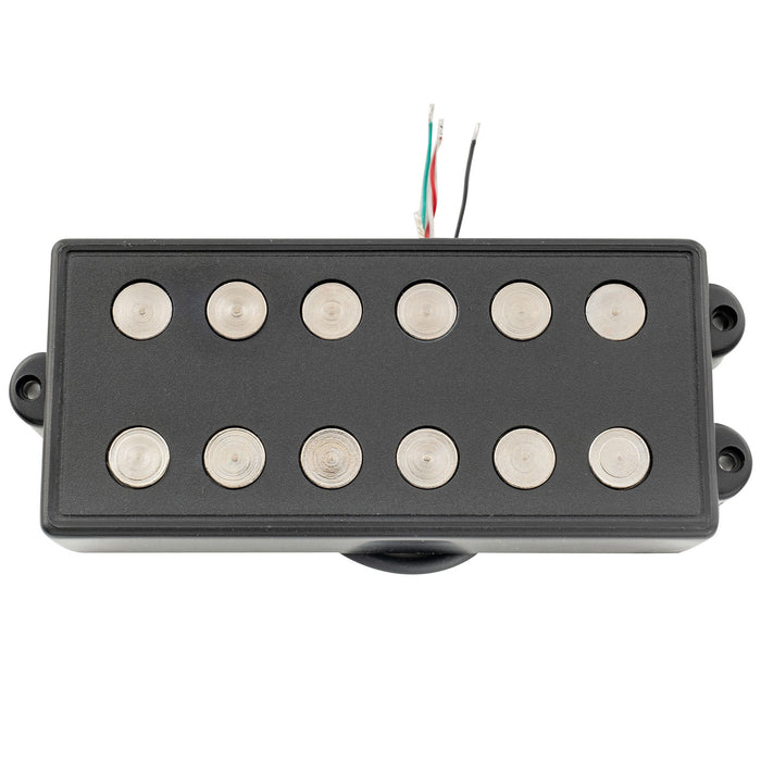detail of artec mmc6 ceramic soapbar style bass pickup bridge pickup 14 6k for 6 string musicman style bass mx3289bk