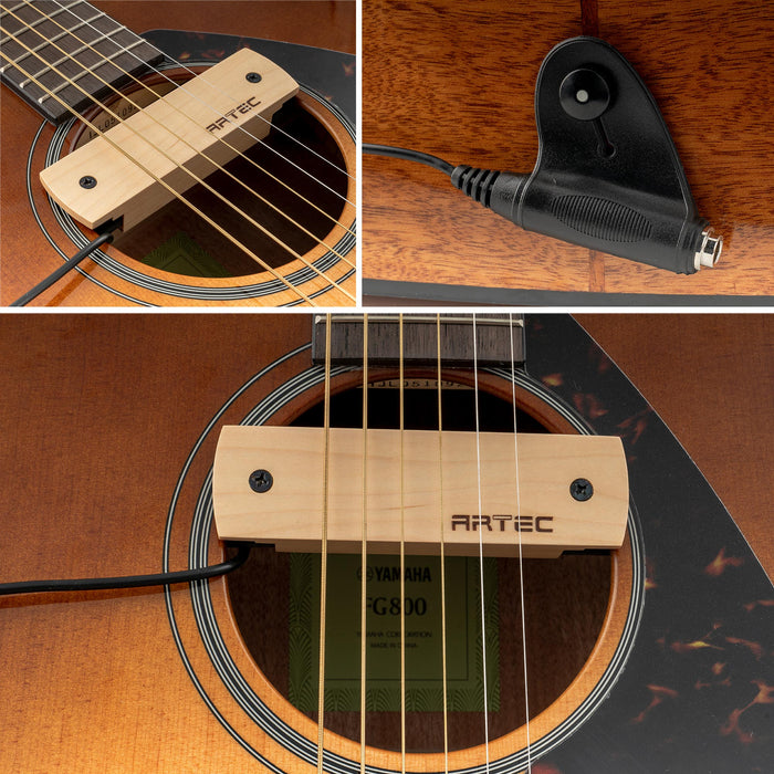 Application of artec wshd osj ceramic humbucker maple wood cover soundhole pickup 8 4k with osj jack for acoustic guitar mx3292mp