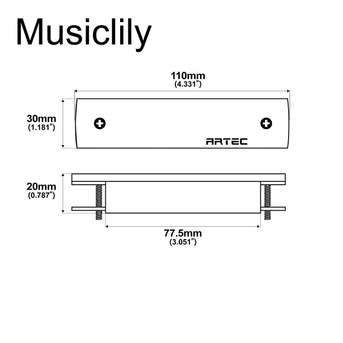 Dimensions of artec wshd osj ceramic humbucker maple wood cover soundhole pickup 8 4k with osj jack for acoustic guitar mx3292mp