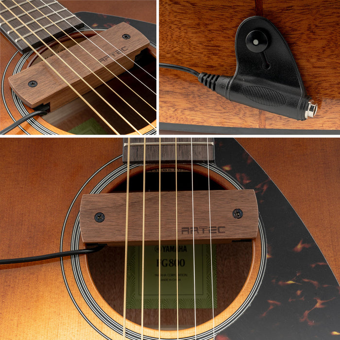 Application of artec wshd osj ceramic humbucker walnut wood cover soundhole pickup 8 4k with osj jack for acoustic guitar mx3292wl