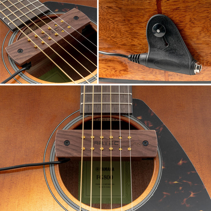 Application of artec wsh12 osj alnico 5 humbucker walnut wood cover soundhole pickup 9 6k with osj jack for acoustic guitar mx3293wl
