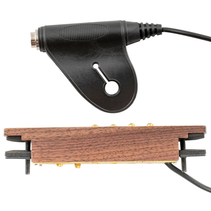 detail of artec wsh12 osj alnico 5 humbucker walnut wood cover soundhole pickup 9 6k with osj jack for acoustic guitar mx3293wl