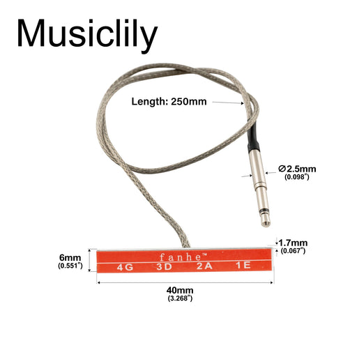 Dimensions of musiclily basic transducer under bridge saddle ceramic piezo pickup for violin 40mm 6mm mx3296