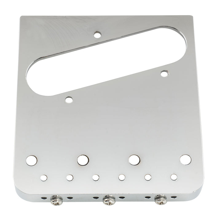 Part of musiclily ultra 54mm2 1 8 inch string spacing full solid aluminum plate with compensated brass 3 saddle vintage ashtray tele style guitar bridge mx3306cr