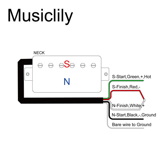 Size of musiclily pro lp cmha alnico 5 covered humbucker neck pickup 7 5k for lp style electric guitar mx3319bk