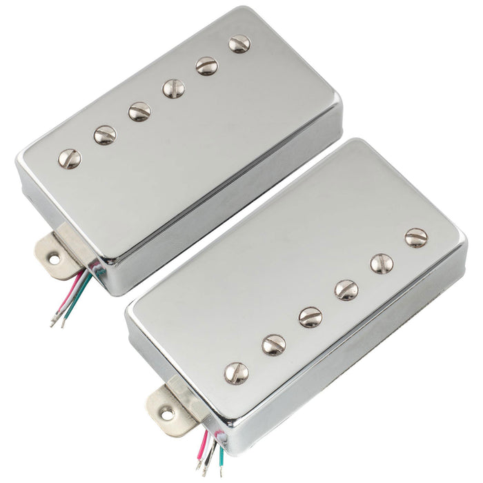 musiclily pro lp cmha alnico 5 covered humbucker neck bridge pickups set 7 5k 16k for lp style electric guitar mx3319bkmx3320bk, chrome