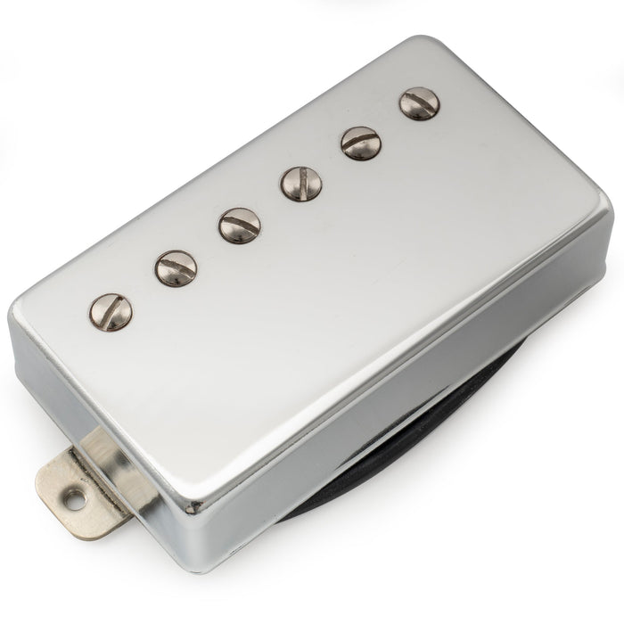 musiclily pro lp cmha alnico 5 covered humbucker neck pickup 7 5k for lp style electric guitar mx3319bk, chrome
