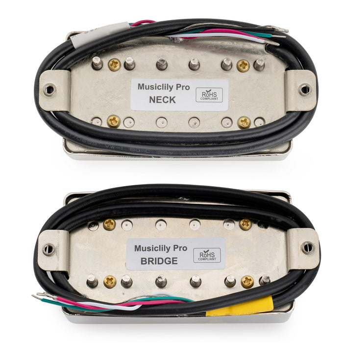 Musiclily Pro LP-CMHA Alnico 5 Covered Humbucker Neck Bridge Pickups Set 7.6K/16.6K for LP Style Electric Guitar