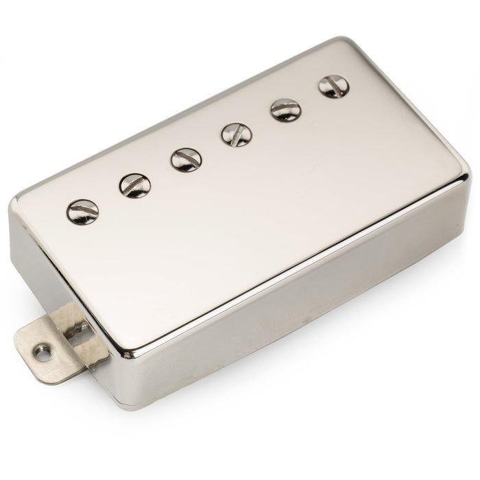 musiclily pro lp cmha alnico 5 covered humbucker neck pickup 7 5k for lp style electric guitar mx3319bk, nickel