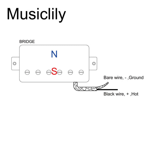 Size of musiclily pro lp cbla alnico 5 covered humbucker bridge pickup 8 8k for lp style electric guitar mx3322bk