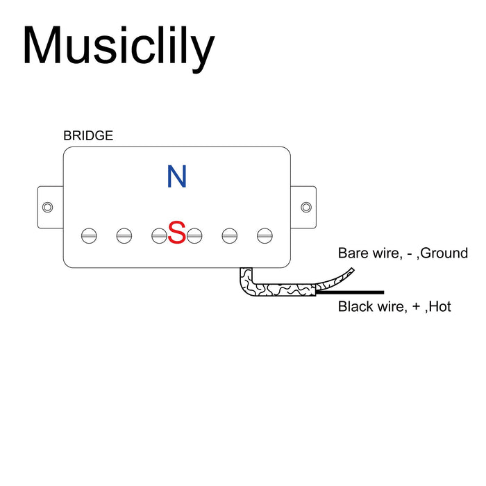 Size of musiclily pro lp cbla alnico 5 covered humbucker bridge pickup 8 8k for lp style electric guitar mx3322bk