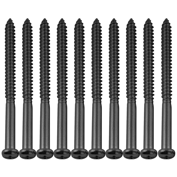 musiclily ultra 2 6 35mm stainless steel pickup mounting screws for jb pb p90 jm style electric guitar bass pickup mx3328 10p, black