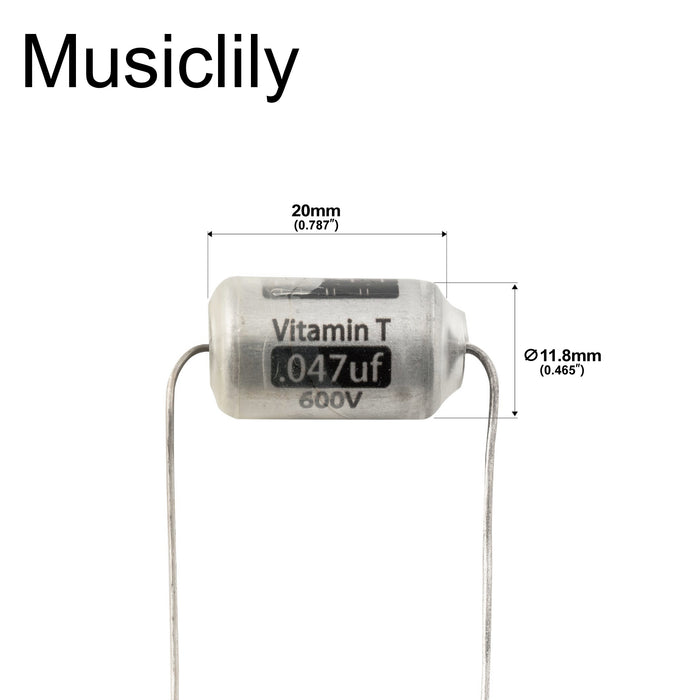 Dimensions of mojotone vitamin t oil filled capacitor 022uf 047uf 600v 10 for electric guitar and bass mx3335p