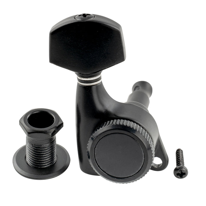 Musiclily Pro R18T Singolo Rapporto 18:1 Testa Macchina Bloccante Sigillata Completamente Lato Basso con Pulsante Esagonale per Chitarra Elettrica Stile Strat Tele