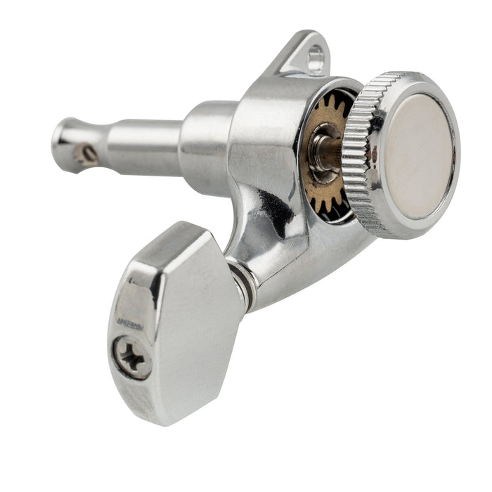 Clavija de afinación lateral de bajo con cabeza de máquina bloqueable sellada completamente Musiclily Pro R18T individual, relación 18:1, con botón hexagonal para guitarra eléctrica estilo Strat/Tele