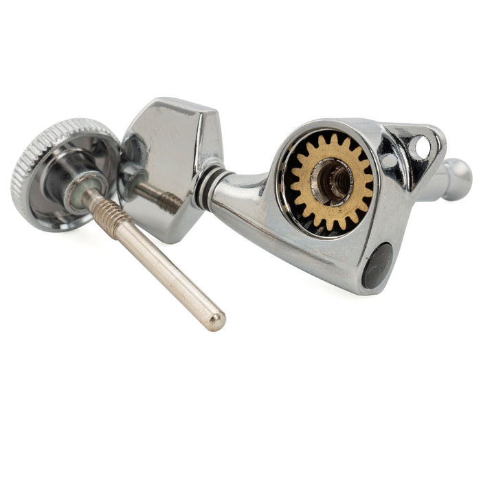 Clavija de afinación lateral de bajo con cabeza de máquina bloqueable sellada completamente Musiclily Pro R18T individual, relación 18:1, con botón hexagonal para guitarra eléctrica estilo Strat/Tele