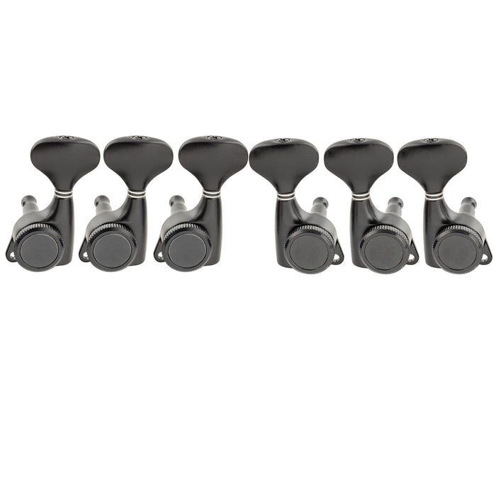 musiclily pro 3r3l 18 1 ratio full sealed locking machine heads tuners tuning pegs keys with y style button 45 degree screw for acoustic electric guitar mx3346 3mx3347 3p, black