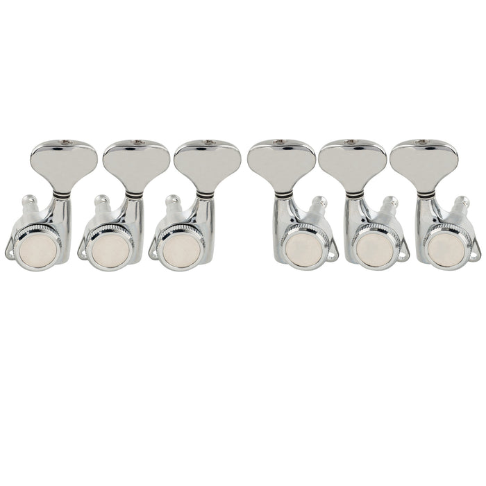 musiclily pro 3r3l 18 1 ratio full sealed locking machine heads tuners tuning pegs keys with y style button 45 degree screw for acoustic electric guitar mx3346 3mx3347 3p, chrome