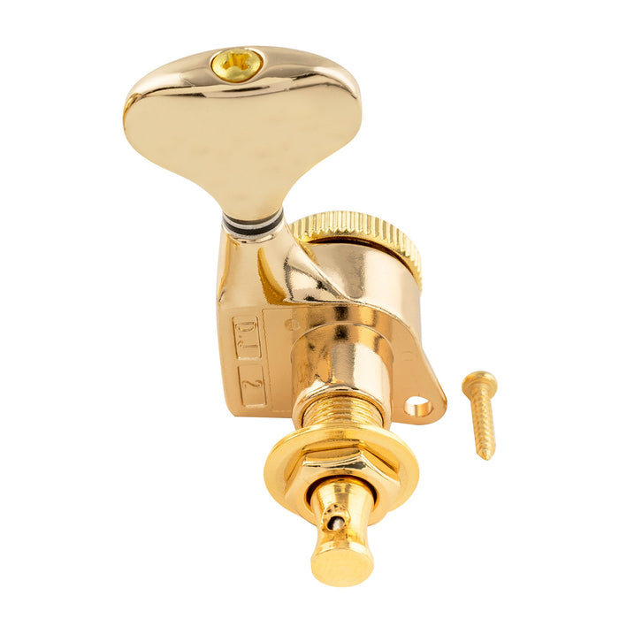 Musiclily Pro R18T Singolo Rapporto 18:1 Testa Macchina Bloccante Sigillata Completamente Lato Acuto con Pulsante Stile Y per Chitarra Elettrica Acustica