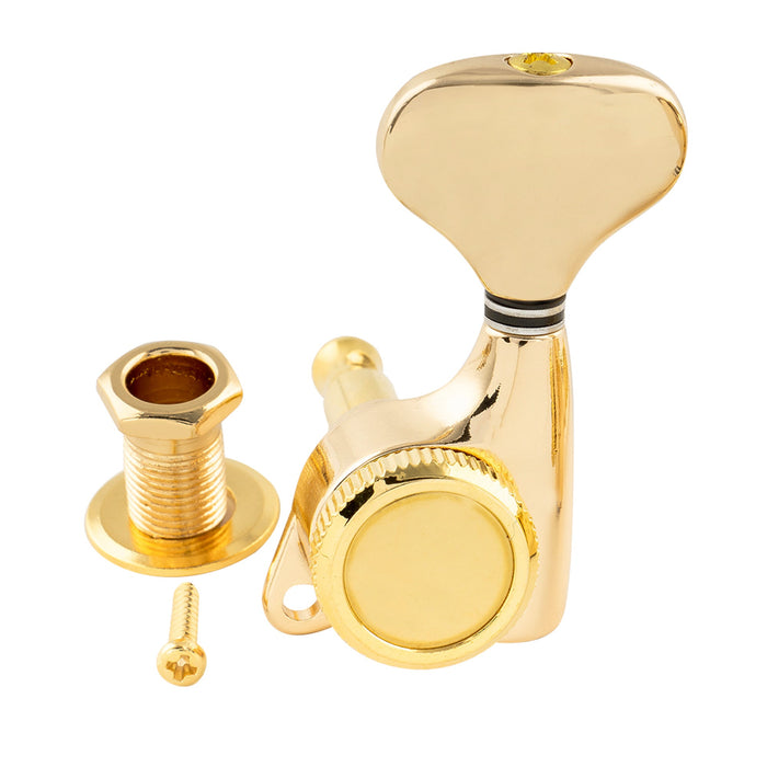 Musiclily Pro R18T Singolo Rapporto 18:1 Testa Macchina Bloccante Sigillata Completamente Lato Acuto con Pulsante Stile Y per Chitarra Elettrica Acustica