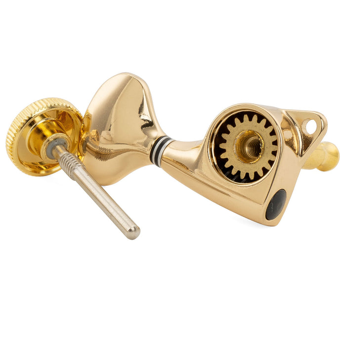 Musiclily Pro R18T Singolo Rapporto 18:1 Testa Macchina Bloccante Sigillata Completamente Lato Basso con Pulsante Stile Y per Chitarra Elettrica Acustica