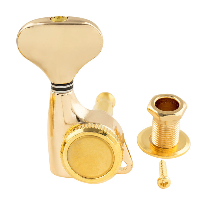 Musiclily Pro R18T Singolo Rapporto 18:1 Testa Macchina Bloccante Sigillata Completamente Lato Basso con Pulsante Stile Y per Chitarra Elettrica Acustica