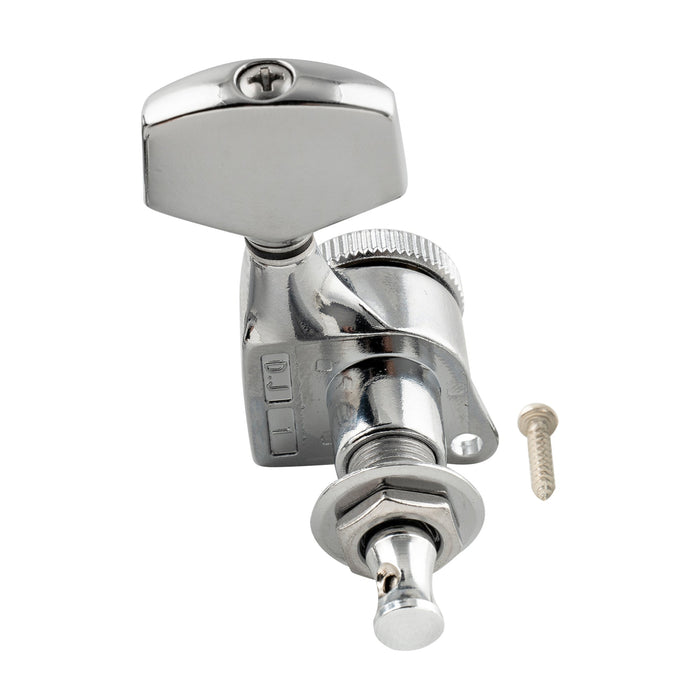 Musiclily Pro R18T Singolo Rapporto 18:1 Testa Macchina Bloccante Sigillata Completamente Lato Acuto con Pulsante Esagonale Grande per Chitarra Elettrica Acustica