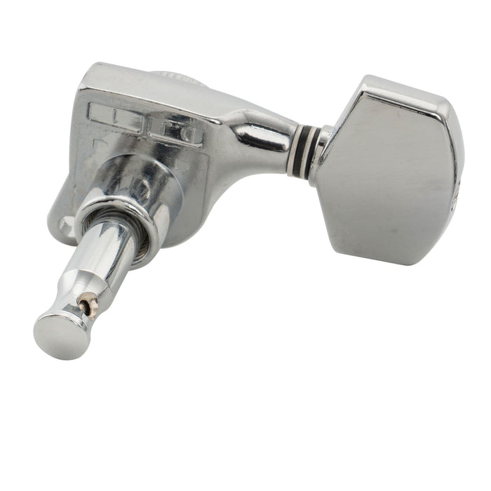 Musiclily Pro R18T Singolo Rapporto 18:1 Testa Macchina Bloccante Sigillata Completamente Lato Acuto con Pulsante Esagonale Grande per Chitarra Elettrica Acustica