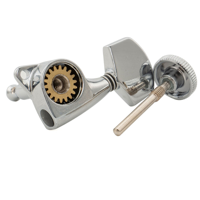 Musiclily Pro R18T Singolo Rapporto 18:1 Testa Macchina Bloccante Sigillata Completamente Lato Acuto con Pulsante Esagonale Grande per Chitarra Elettrica Acustica