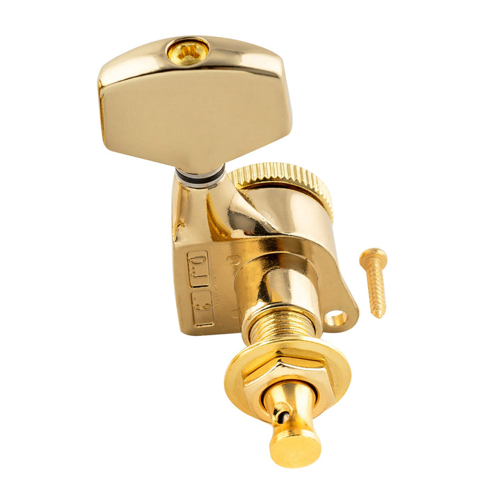 Musiclily Pro R18T Singolo Rapporto 18:1 Testa Macchina Bloccante Sigillata Completamente Lato Acuto con Pulsante Esagonale Grande per Chitarra Elettrica Acustica