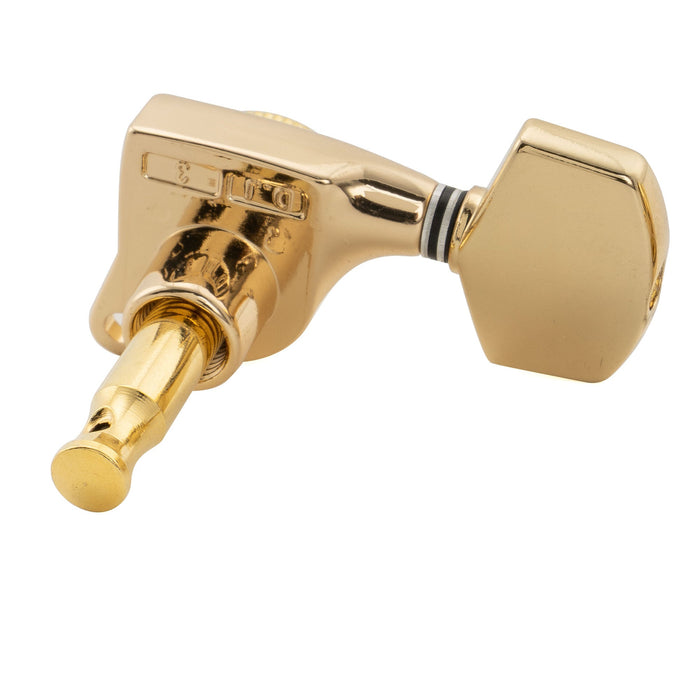 Musiclily Pro R18T Singolo Rapporto 18:1 Testa Macchina Bloccante Sigillata Completamente Lato Acuto con Pulsante Esagonale Grande per Chitarra Elettrica Acustica