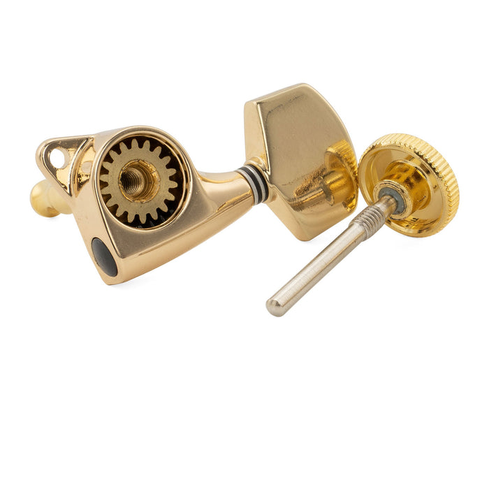 Musiclily Pro R18T Singolo Rapporto 18:1 Testa Macchina Bloccante Sigillata Completamente Lato Acuto con Pulsante Esagonale Grande per Chitarra Elettrica Acustica